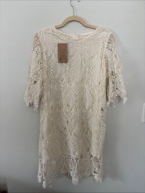 Spool 72 Cream Lace Midi Dress